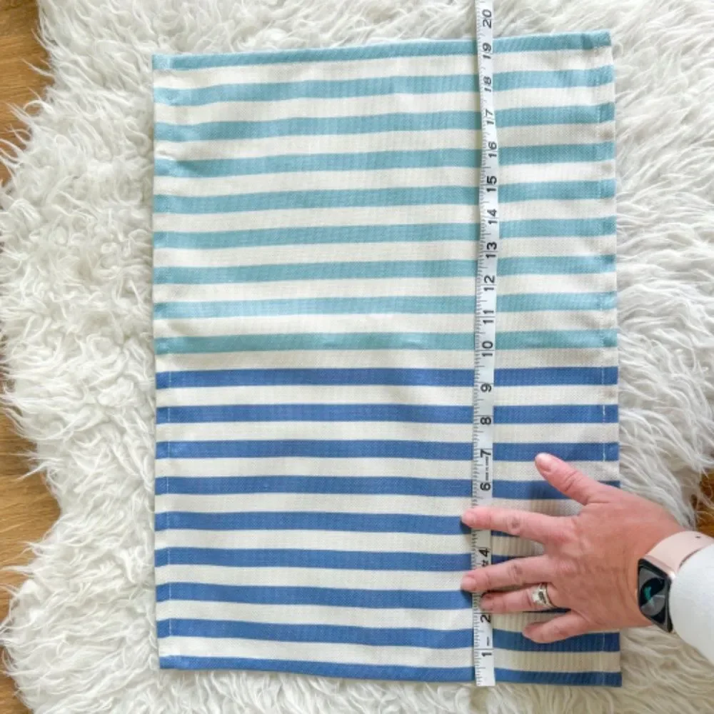 NWT! Katie Kime Blue Acqua Striped Placemats - Set of 4